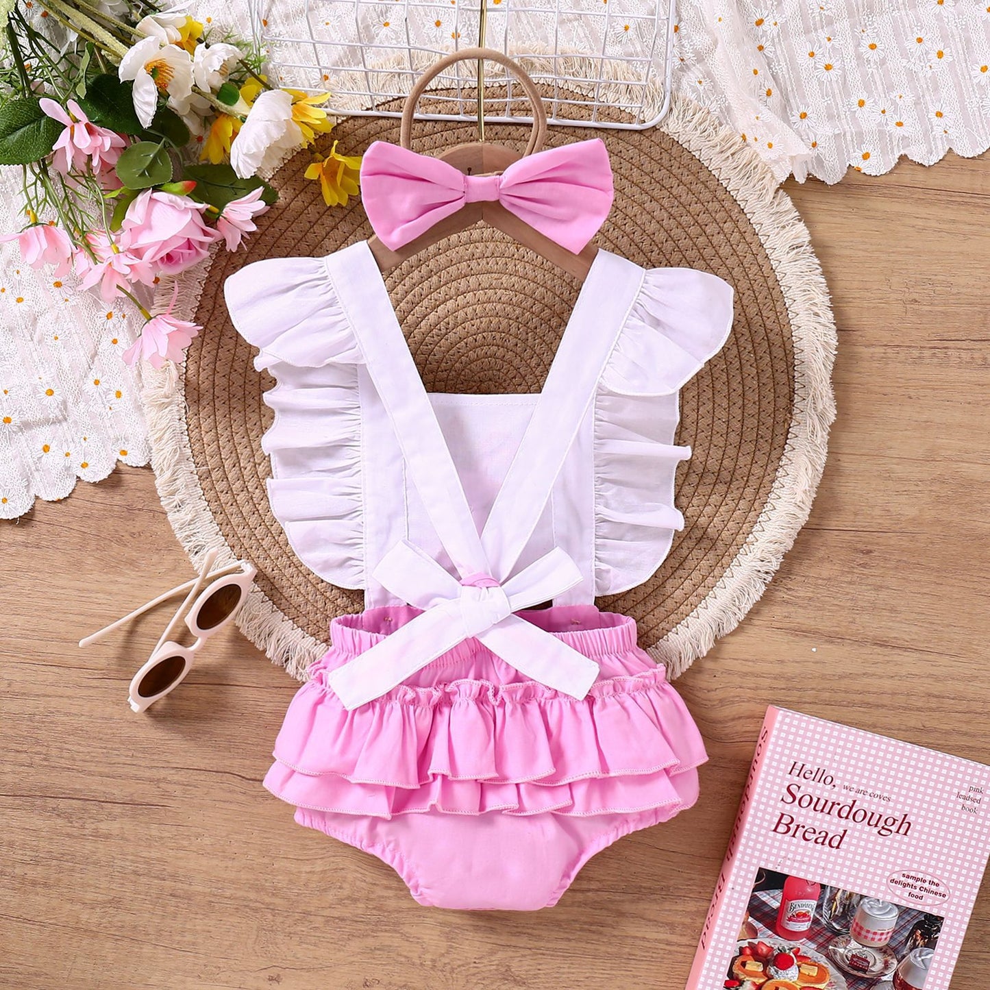 Ostern süßen niedlichen Hasen Baby Mädchen Baby Body + Schleife Haarband