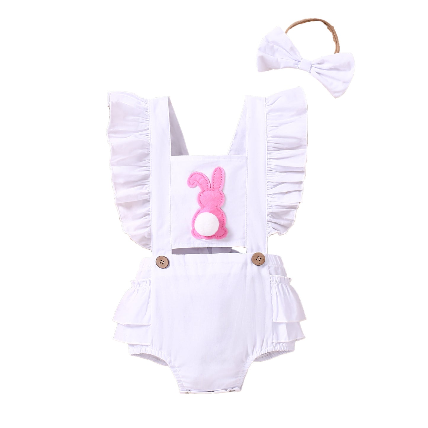 Ostern süßen niedlichen Hasen Baby Mädchen Baby Body + Schleife Haarband