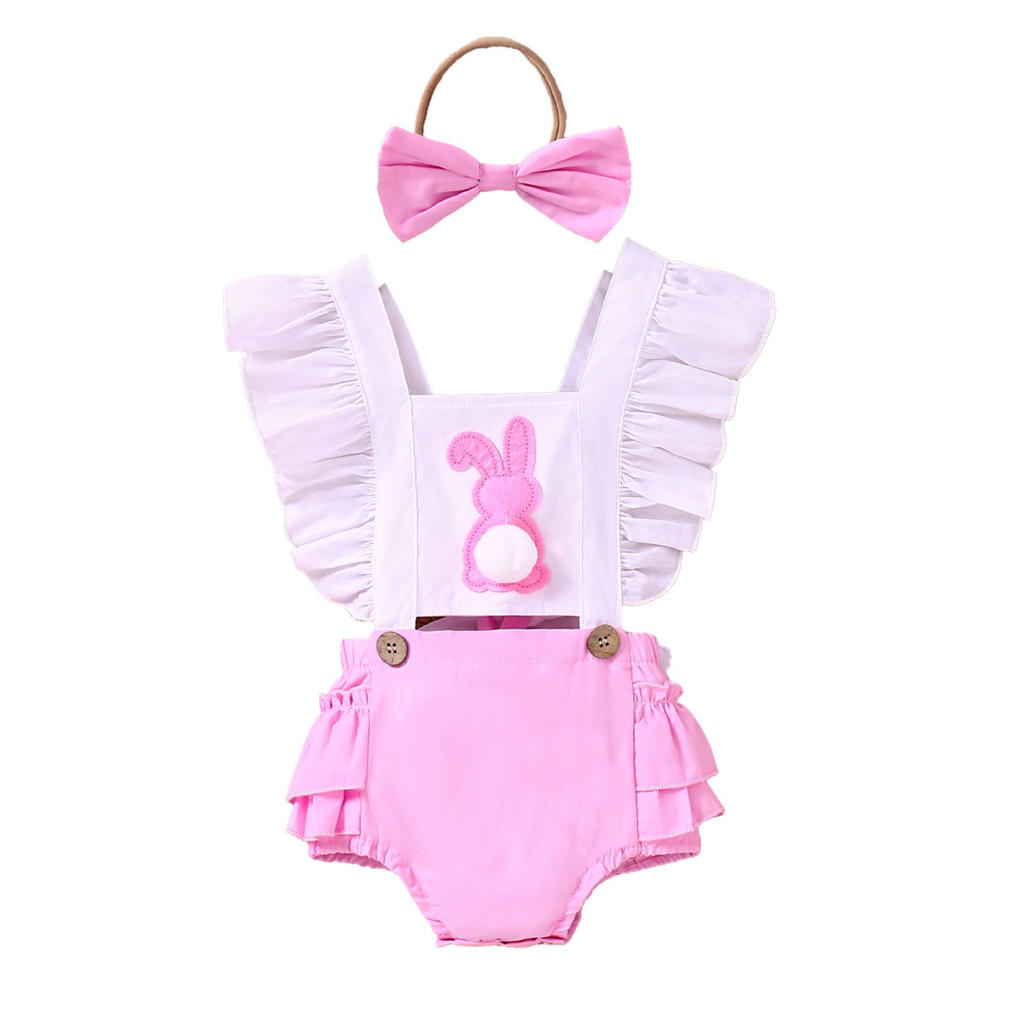 Ostern süßen niedlichen Hasen Baby Mädchen Baby Body + Schleife Haarband