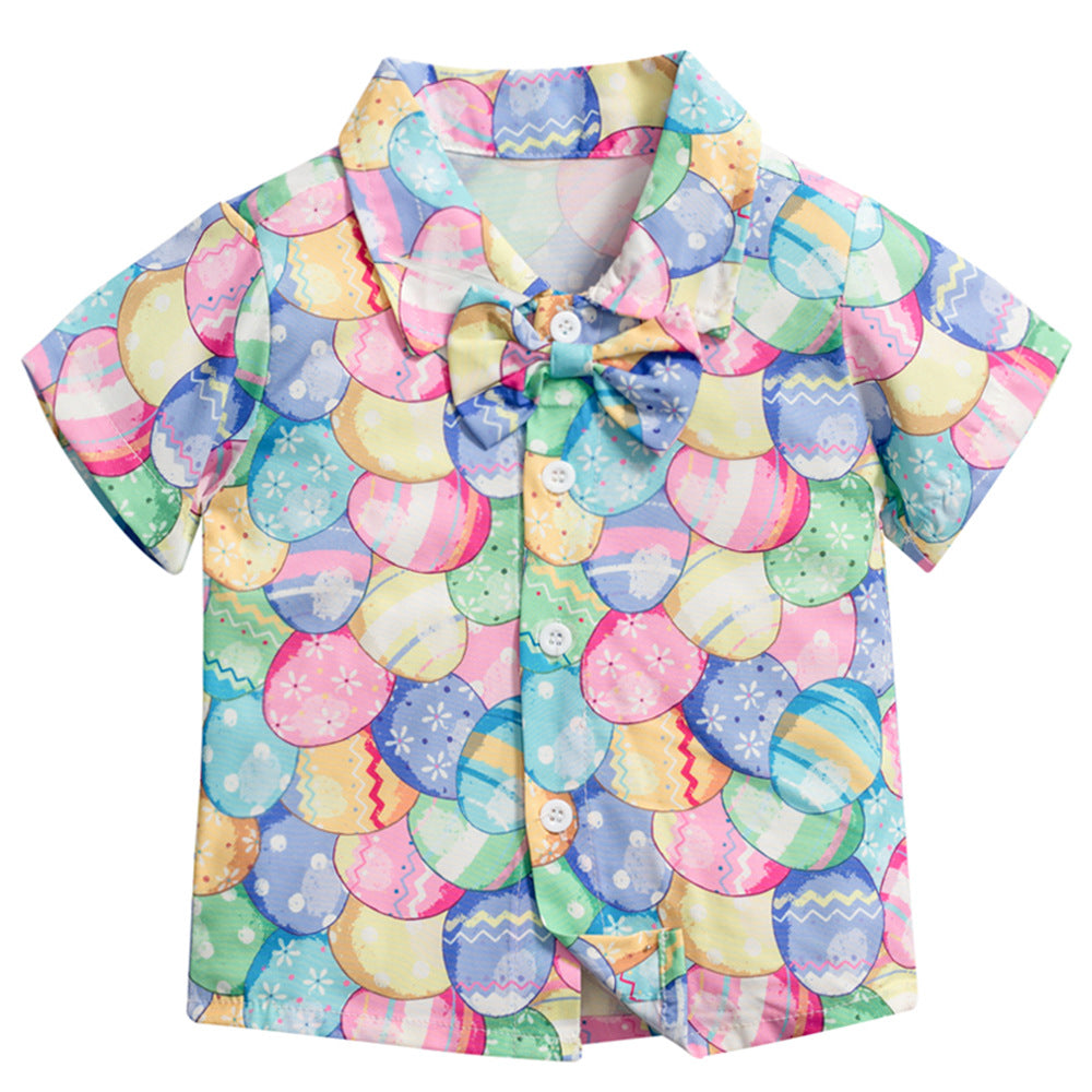 Ostern Jungen Ostereier Baby Jungen Neue Kurzarm Shorts Zweiteiler Set