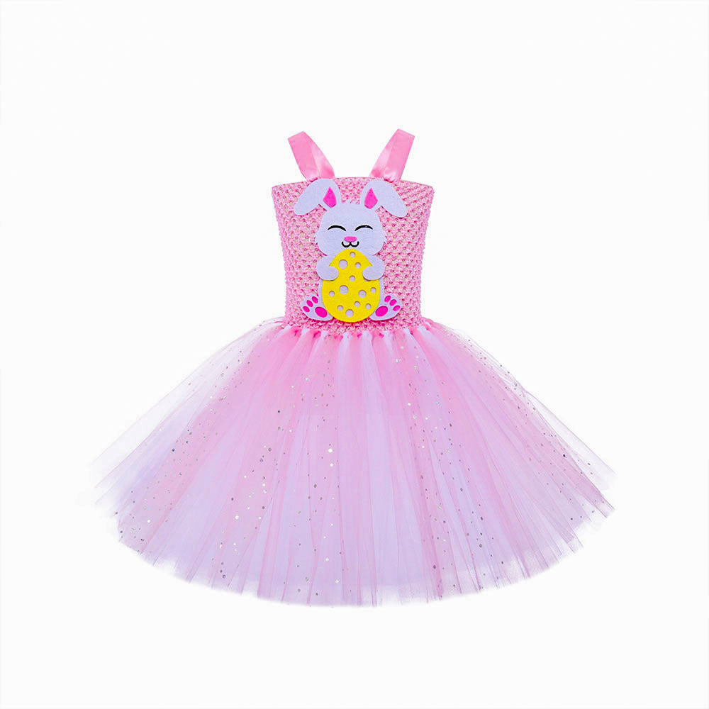 Mädchen Osterkleid Niedliches Häschenkostüm Rosa Kleid mit Stirnband 2-teilig Anzug für Partys