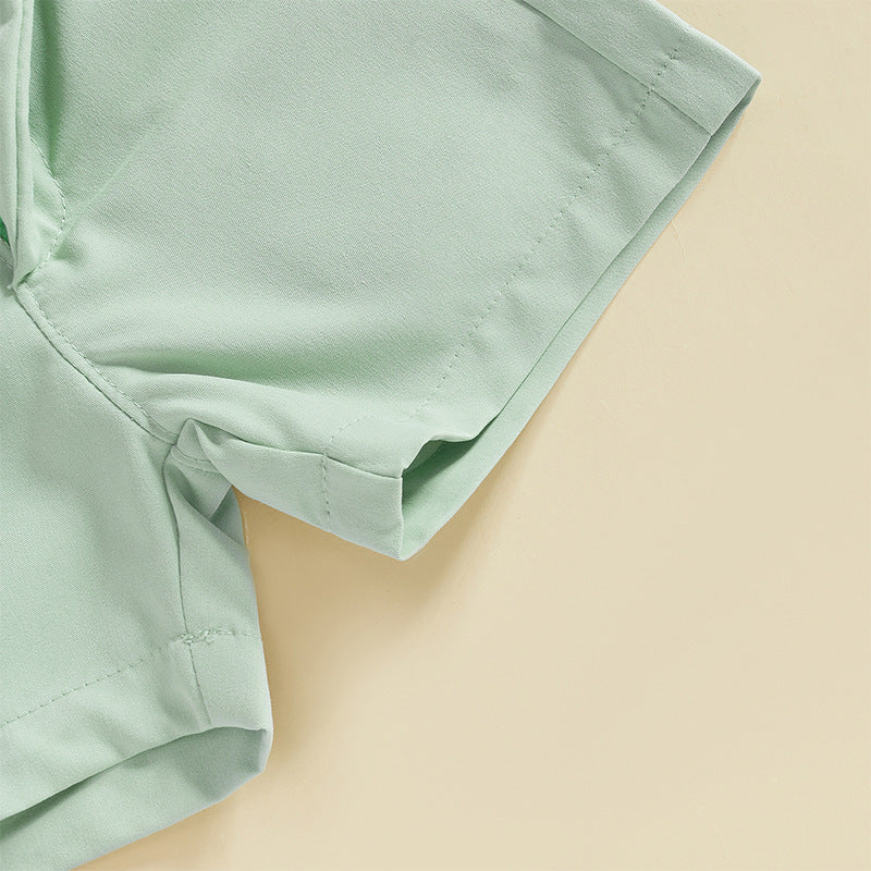 2-teiliges Oster-Outfit für Babys – Kurzarmhemd mit Hasen-Print und passende Shorts