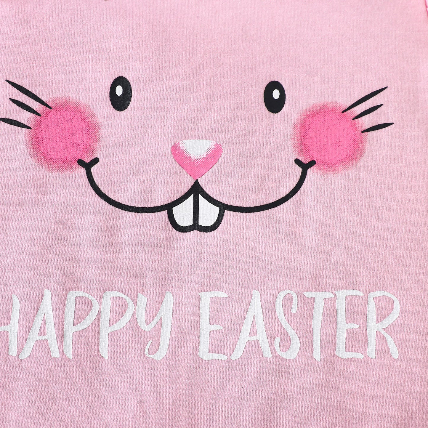 Oster-Outfit für Babys Mädchen – Hasen-Strampler und Netz-Tutu-Rock-Set mit Rüschenärmeln