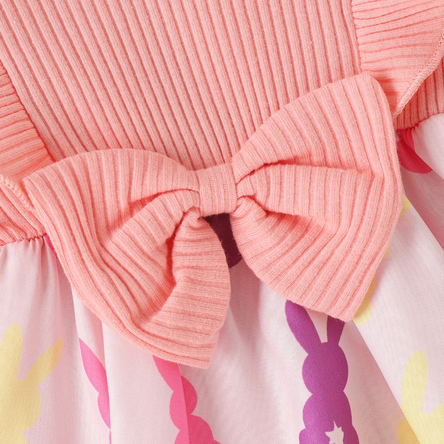 Osterhasen-Strampelkleid für Baby-Mädchen – Weiche gerippte Baumwolle, Einteiler mit Rüschenrock