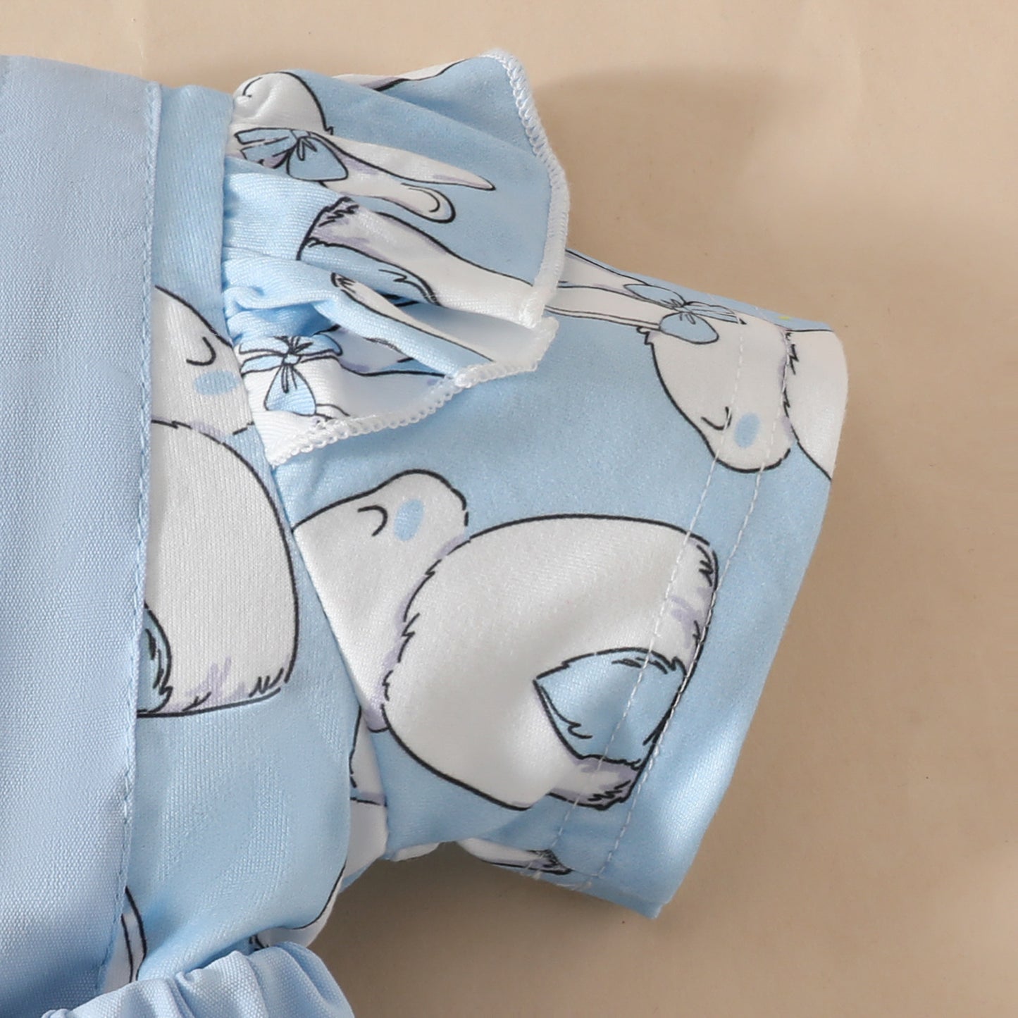 2025 Oster-Outfit für Baby-Mädchen – kurzärmliges Stramplerkleid mit Hosenträgern und Stirnband