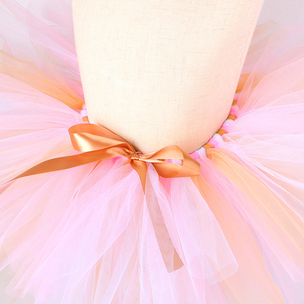 Tüllrock mit Osterhasenmotiv für Mädchen – Rosa-weißes Ballett-Tutu für Kleinkinder und Kinder