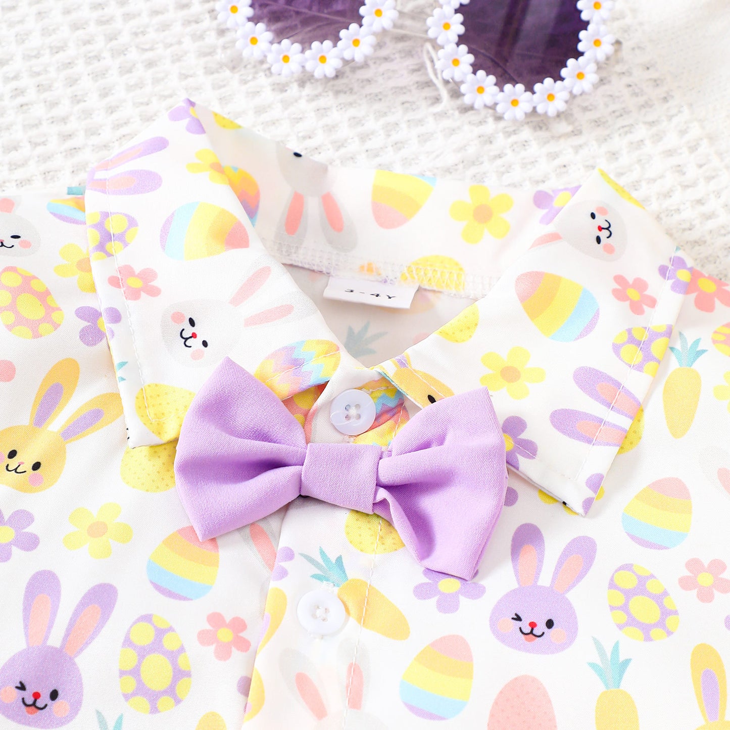 Frühlings-Osteroutfit für Babys und Kleinkinder – süßes Set aus Hemd und Hose mit Häschen-Print