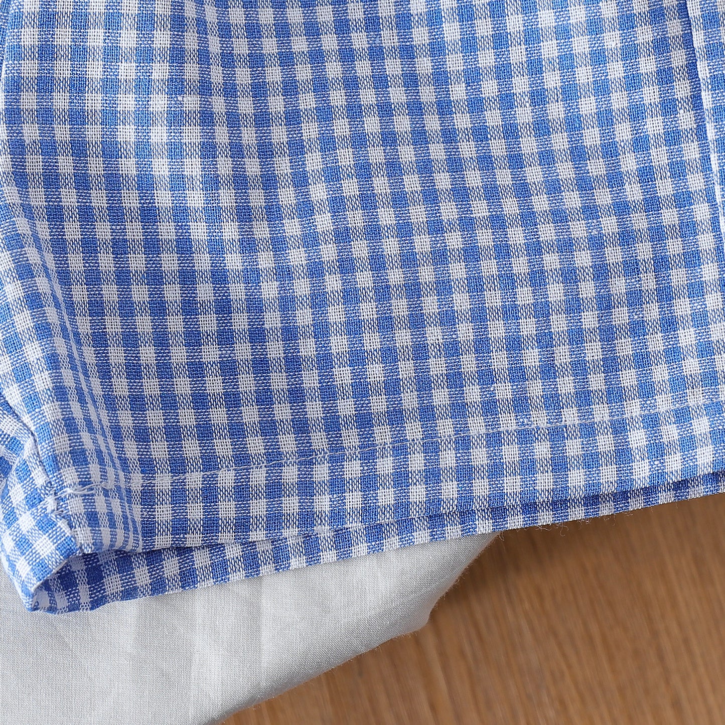 Easter Girls Summer Bunny Ears Top and Plaid Shorts Set