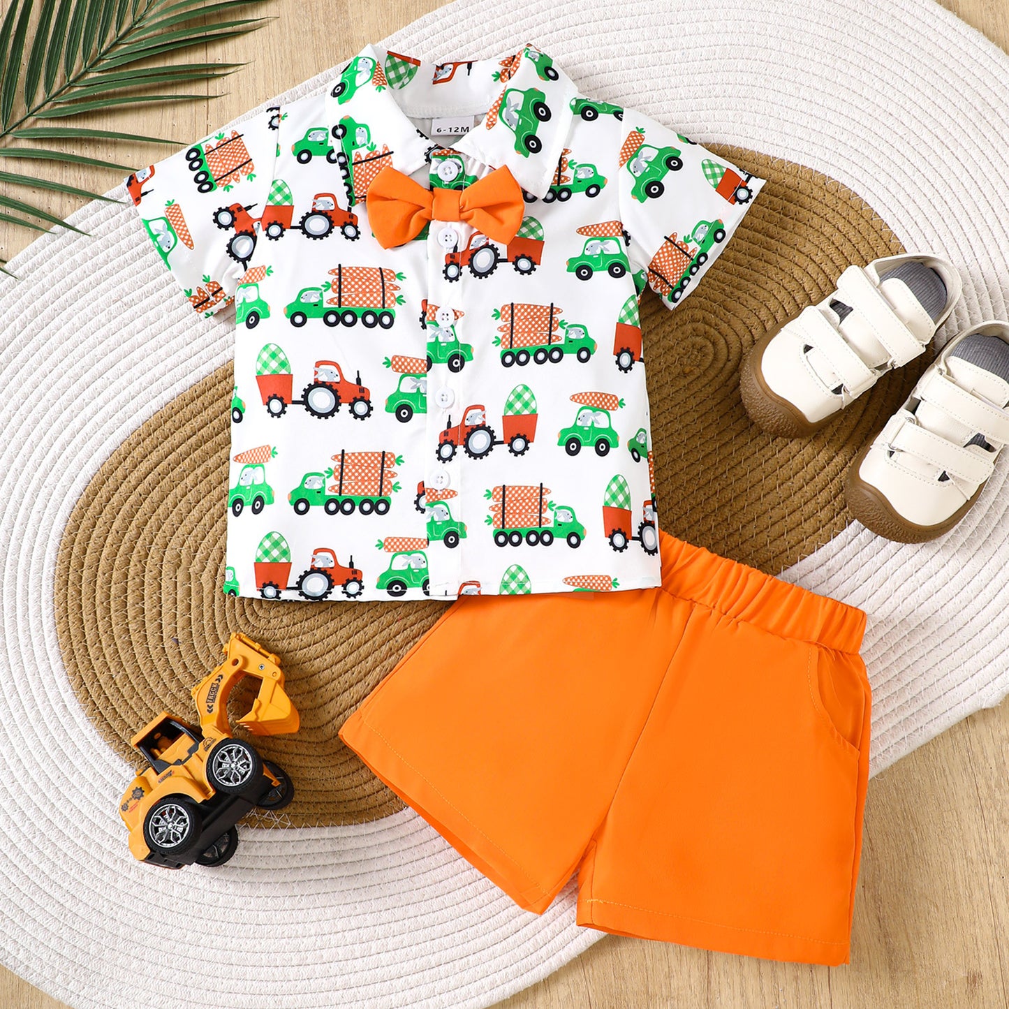 Neues Oster-Outfit für Babys und Kleinkinder – Süßes Hemd-Set mit Karottenmuster