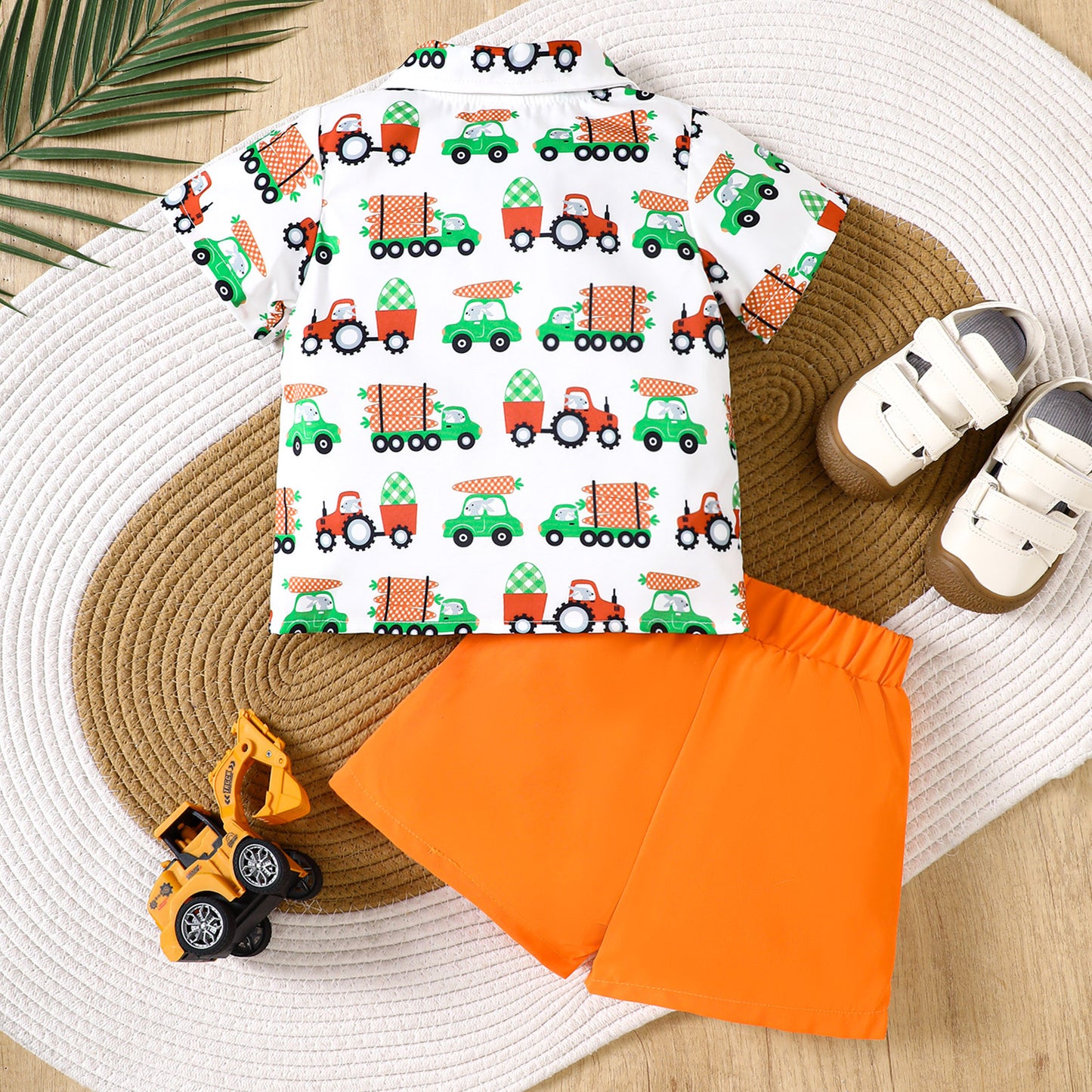 Neues Oster-Outfit für Babys und Kleinkinder – Süßes Hemd-Set mit Karottenmuster