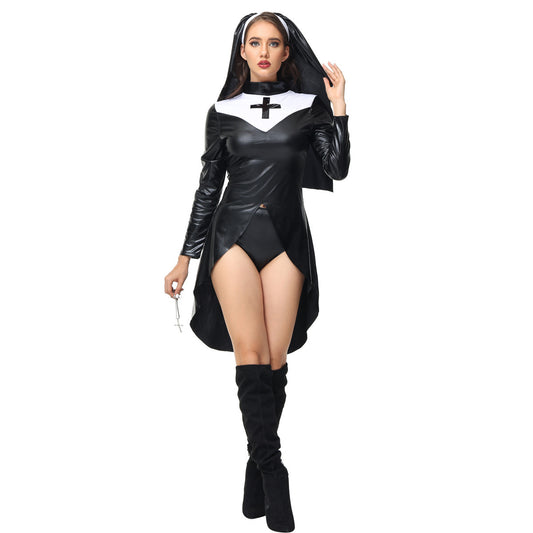 Women's Sexy Bad a Habit Nun Halloween Costume Dress