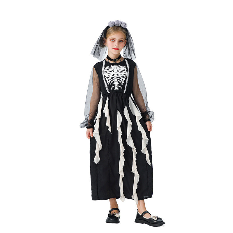 Skeleton Princess Halloween Costume Dress for Girls