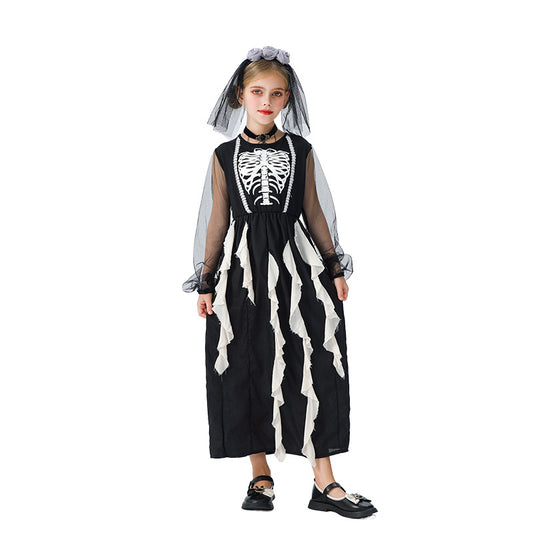 Skeleton Princess Halloween Costume Dress for Girls