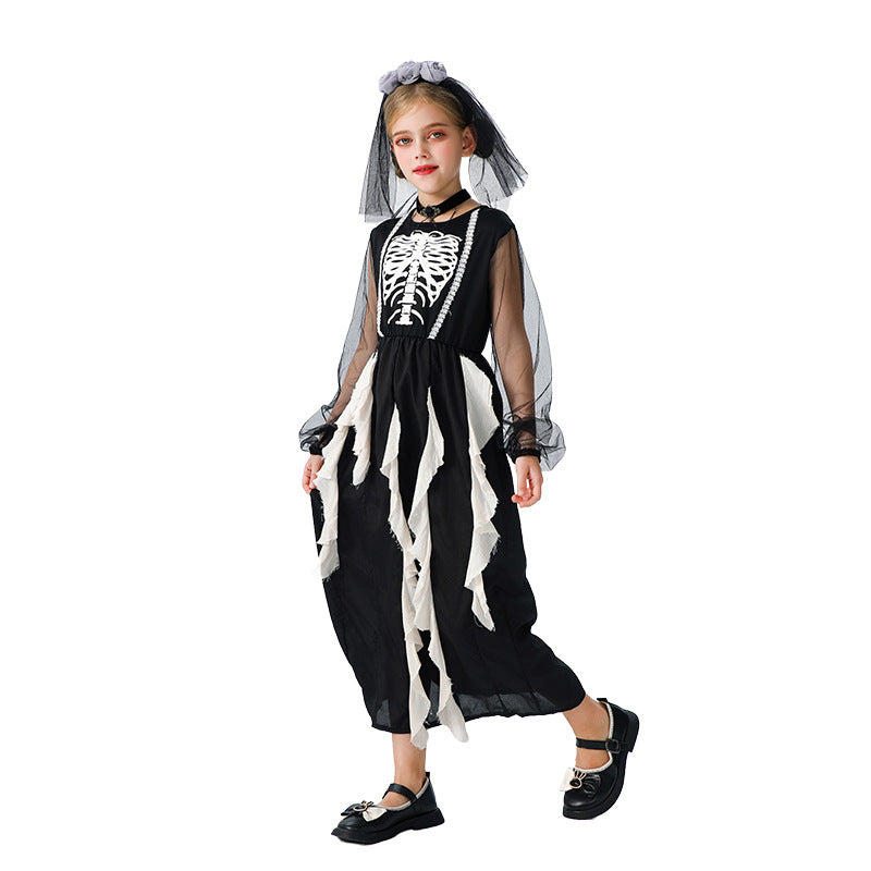 Skeleton Princess Halloween Costume Dress for Girls