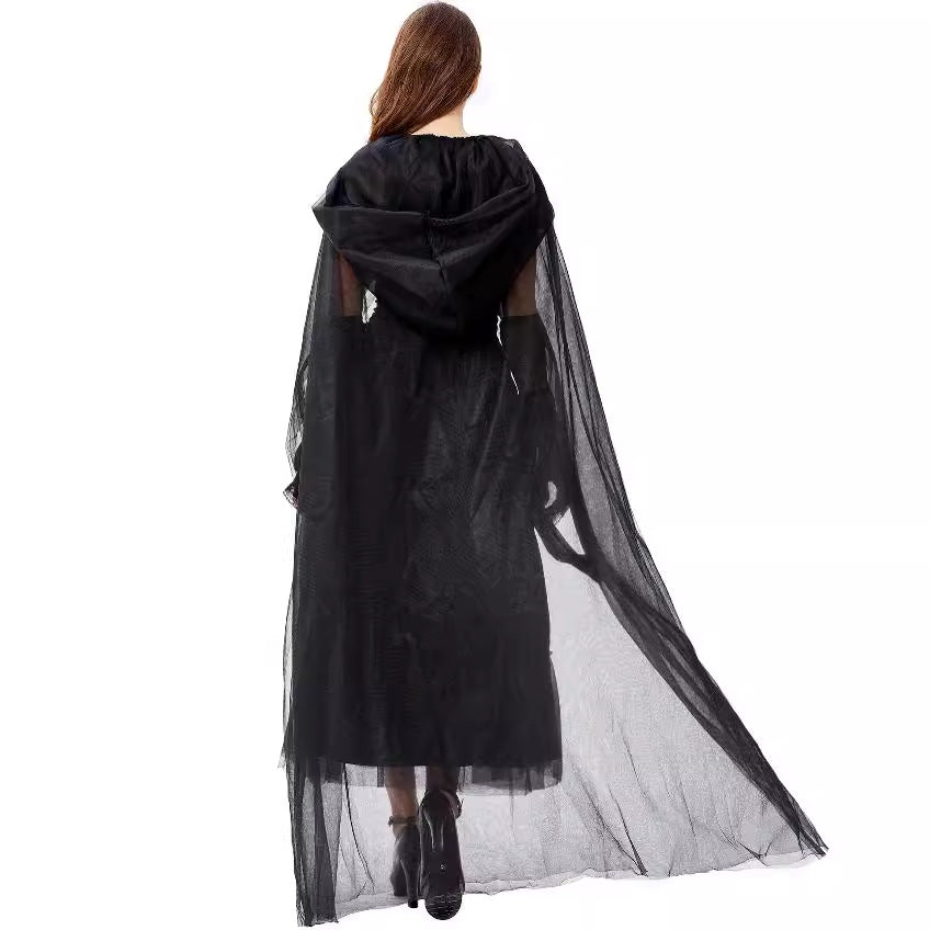 Women's Gossamer Black Ghost Costume Dress