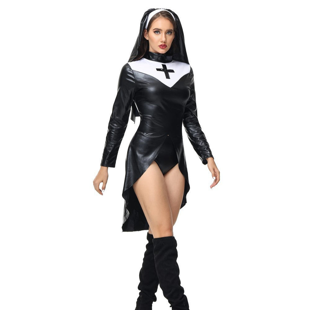 Women's Sexy Bad a Habit Nun Halloween Costume Dress