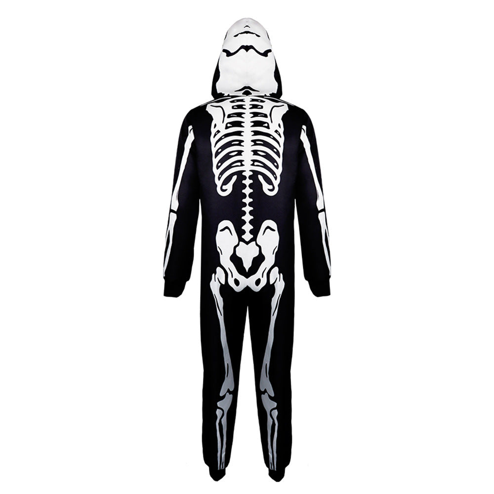 3D-Skelett-Stretch-Skinny-Bodysuit-Kostüm für Damen