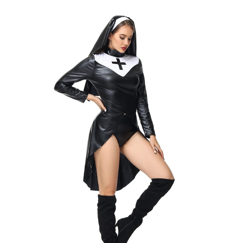 Women's Sexy Bad a Habit Nun Halloween Costume Dress
