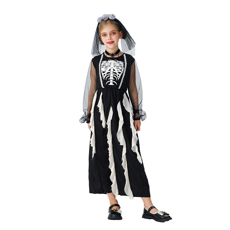 Skeleton Princess Halloween Costume Dress for Girls