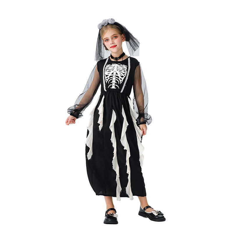 Skeleton Princess Halloween Costume Dress for Girls