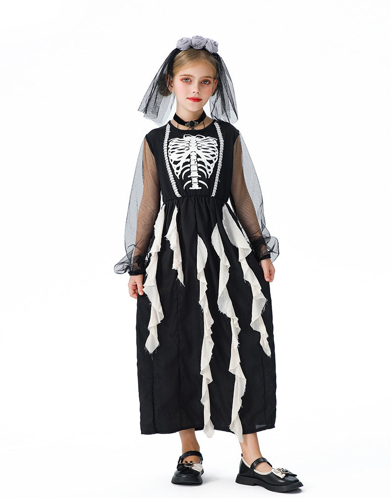 Skeleton Princess Halloween Costume Dress for Girls