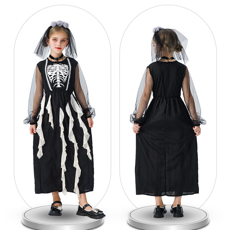Skeleton Princess Halloween Costume Dress for Girls