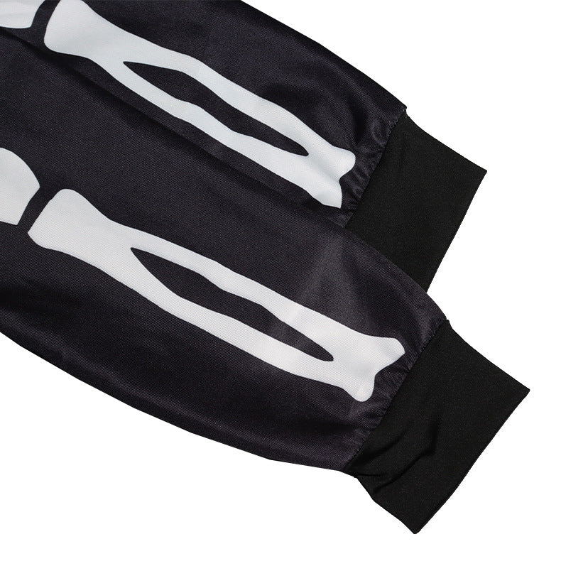 3D-Skelett-Stretch-Skinny-Bodysuit-Kostüm für Damen