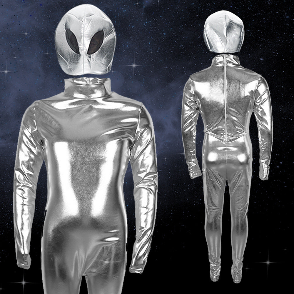 Alien Kostüm für Kinder, grau, außerirdischer Eindringling, Kinderoutfit