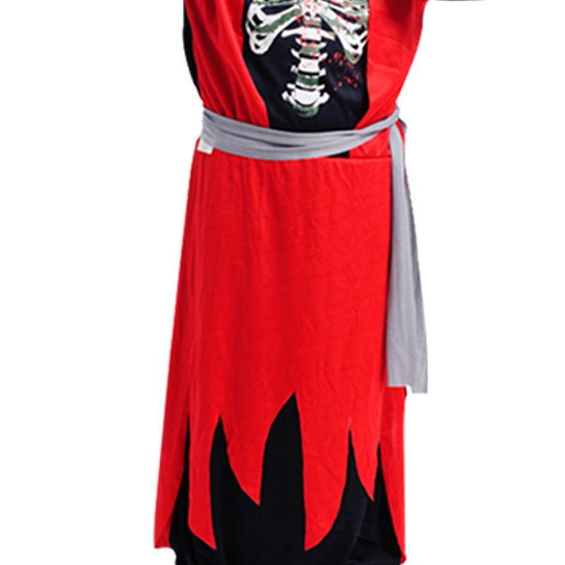 Skeleton Fire Reaper Halloween Fancy Dress Costume for Kids
