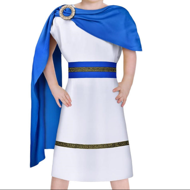 Griechisches Toga-Kostüm für Jungen, für Kinder, Party, Halloween, Cosplay, Outfit-Set