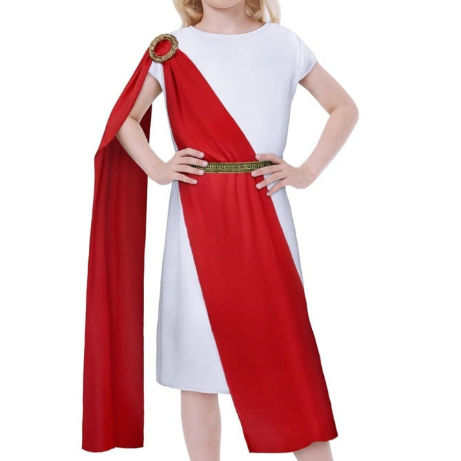 Griechisches Toga-Kostüm für Jungen, für Kinder, Party, Halloween, Cosplay, Outfit-Set