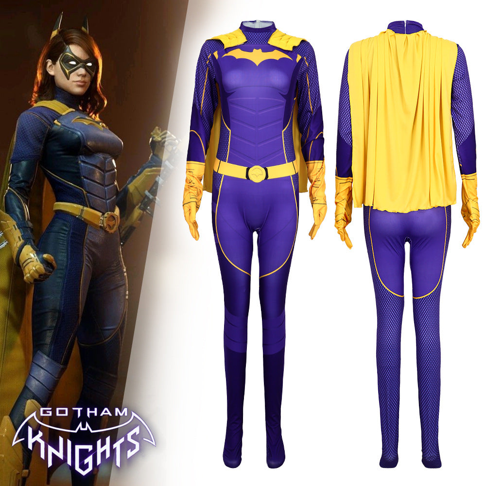 Knights of Gotham Bat Girls Barbara Cosplay Kostüme Lila Anzug für Frauen Cosplay