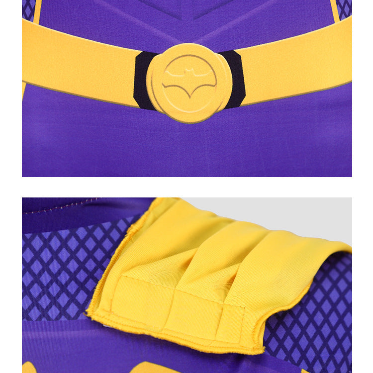 Knights of Gotham Bat Girls Barbara Cosplay Kostüme Lila Anzug für Frauen Cosplay