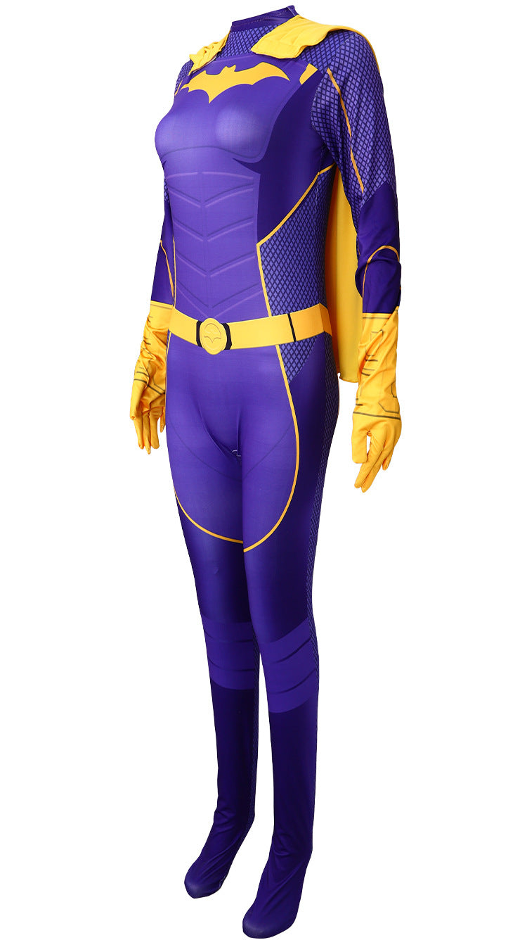Knights of Gotham Bat Girls Barbara Cosplay Kostüme Lila Anzug für Frauen Cosplay