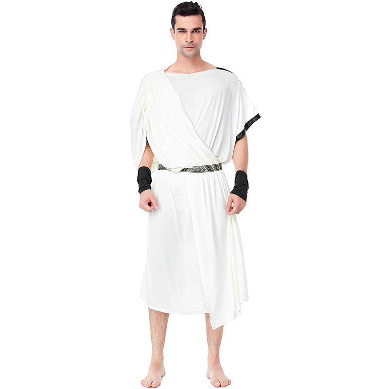 Adult Ancient Greek Myth Costume for Women and Men Greeck Zeus Toga Goddess Cosplay Outfit Set
