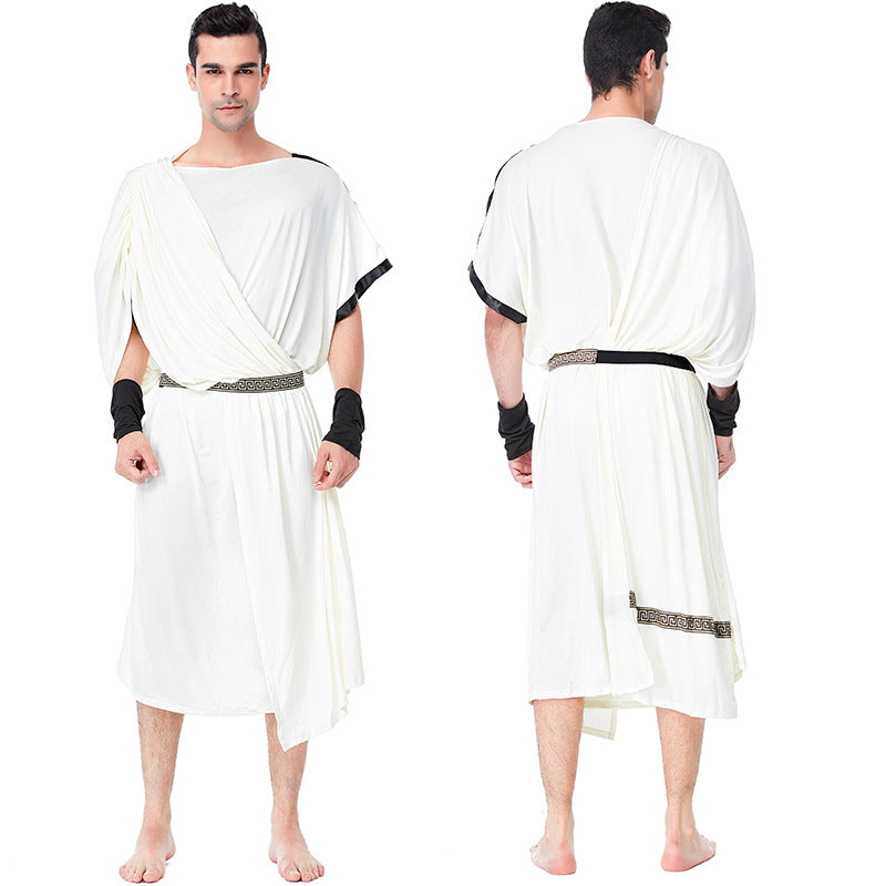 Adult Ancient Greek Myth Costume for Women and Men Greeck Zeus Toga Goddess Cosplay Outfit Set