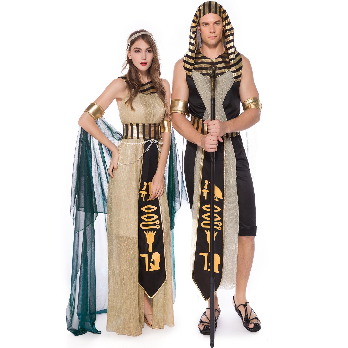 Adult Egyptian Pharaoh Queen Greek Goddess Halloween Costume for  Women and Men