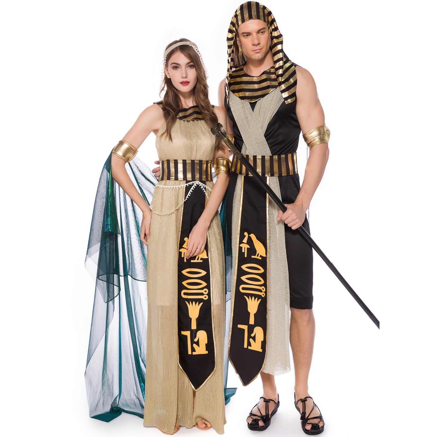 Adult Egyptian Pharaoh Queen Greek Goddess Halloween Costume for  Women and Men