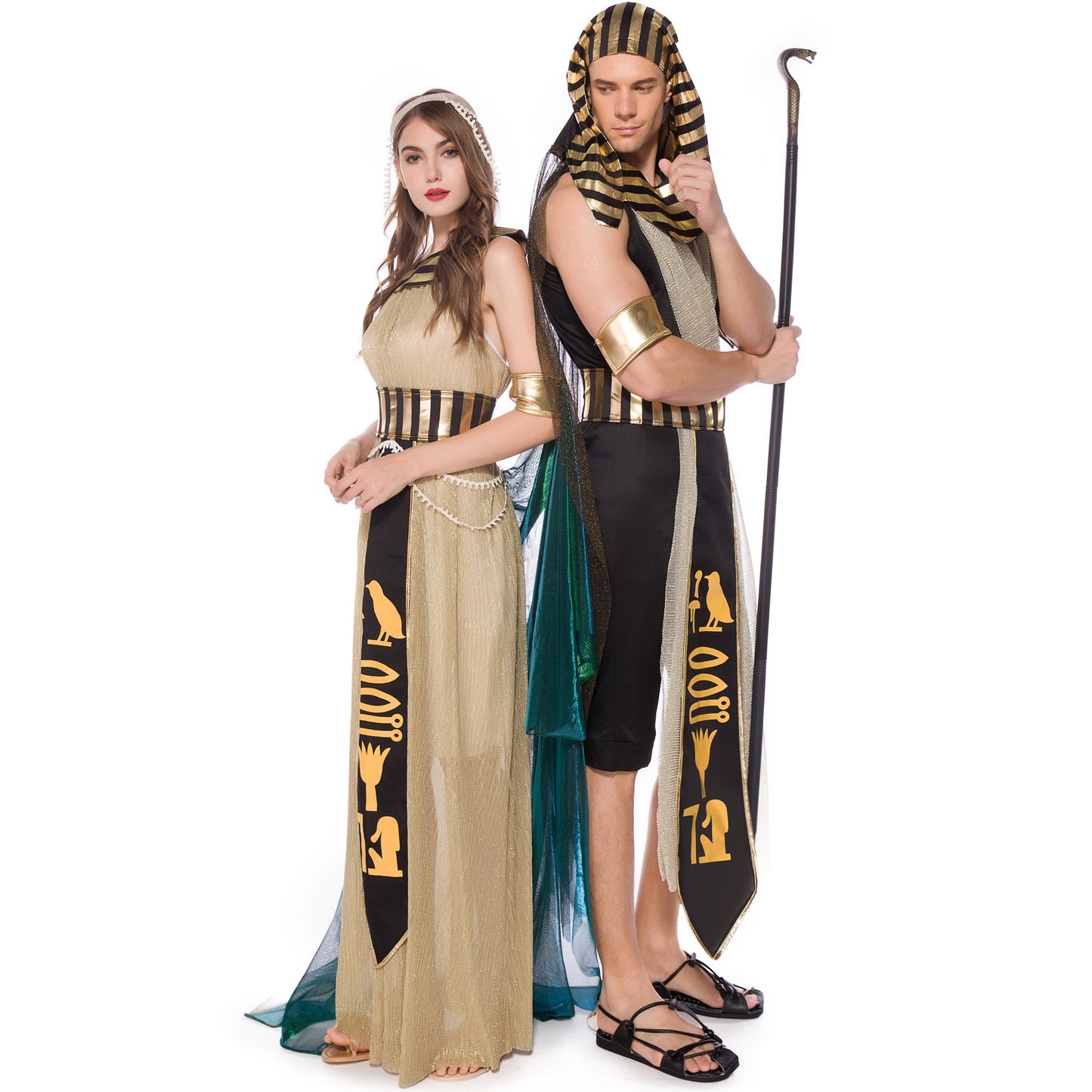 Adult Egyptian Pharaoh Queen Greek Goddess Halloween Costume for  Women and Men