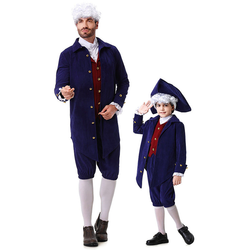 Halloween Renaissance Bühnenkostüme Richter Offizier Kostüm Bühnenshow Kleid Mittelalter Anwalt Gelehrter Rollenspielkostüme für Männer