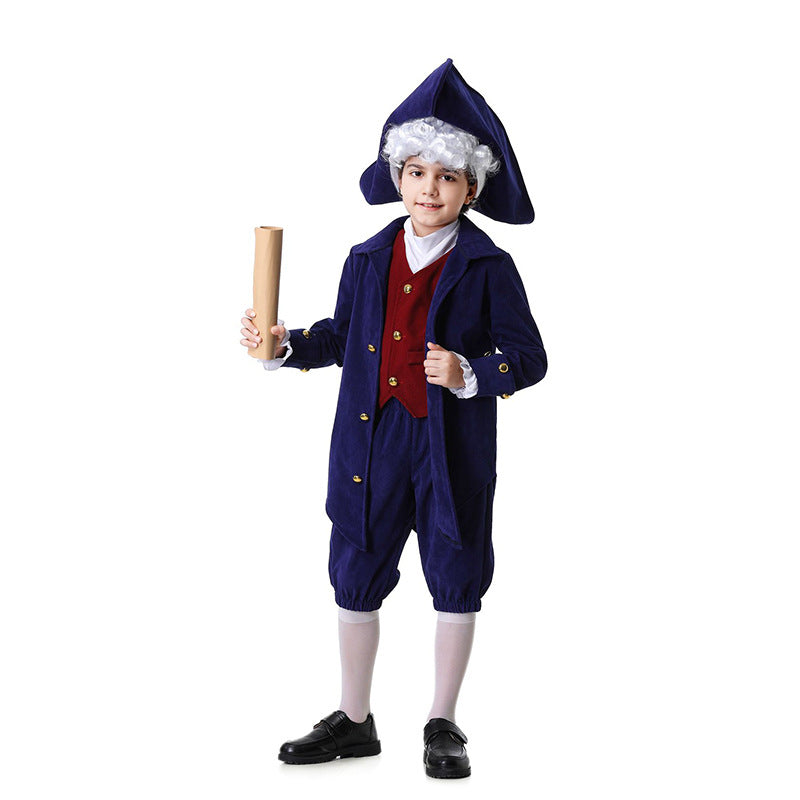 Halloween Renaissance Bühnenkostüme Richter Offizier Kostüm Bühnenshow Kleid Mittelalter Anwalt Gelehrter Rollenspielkostüme für Männer