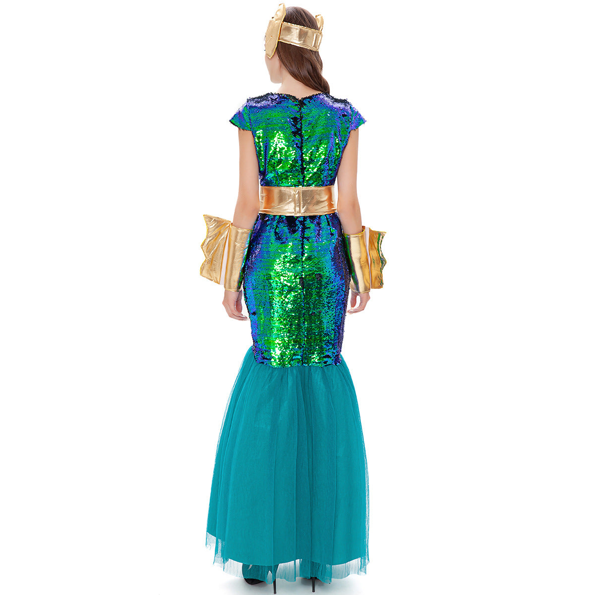 Neptune King Sea Siren Mermaid Queen Costume for Men and Women