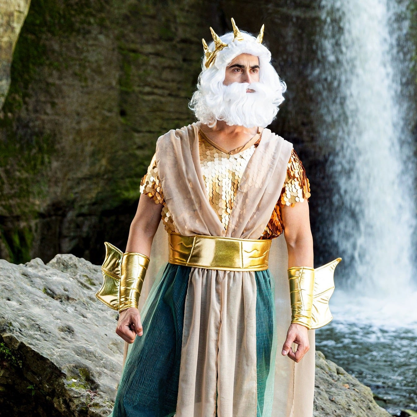 Neptune King Sea Siren Mermaid Queen Costume for Men and Women