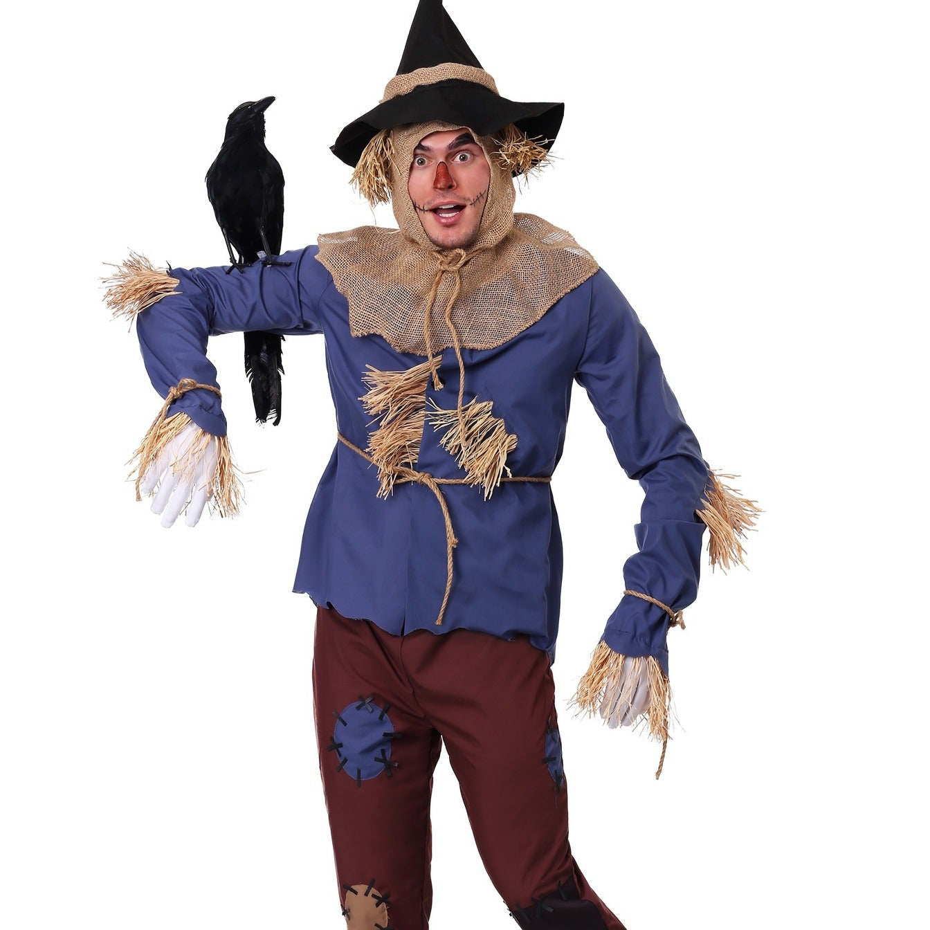 Vogelscheuchen-Kostüm für Erwachsene für Männer und Frauen, Party, Halloween, Cosplay, Outfit-Set