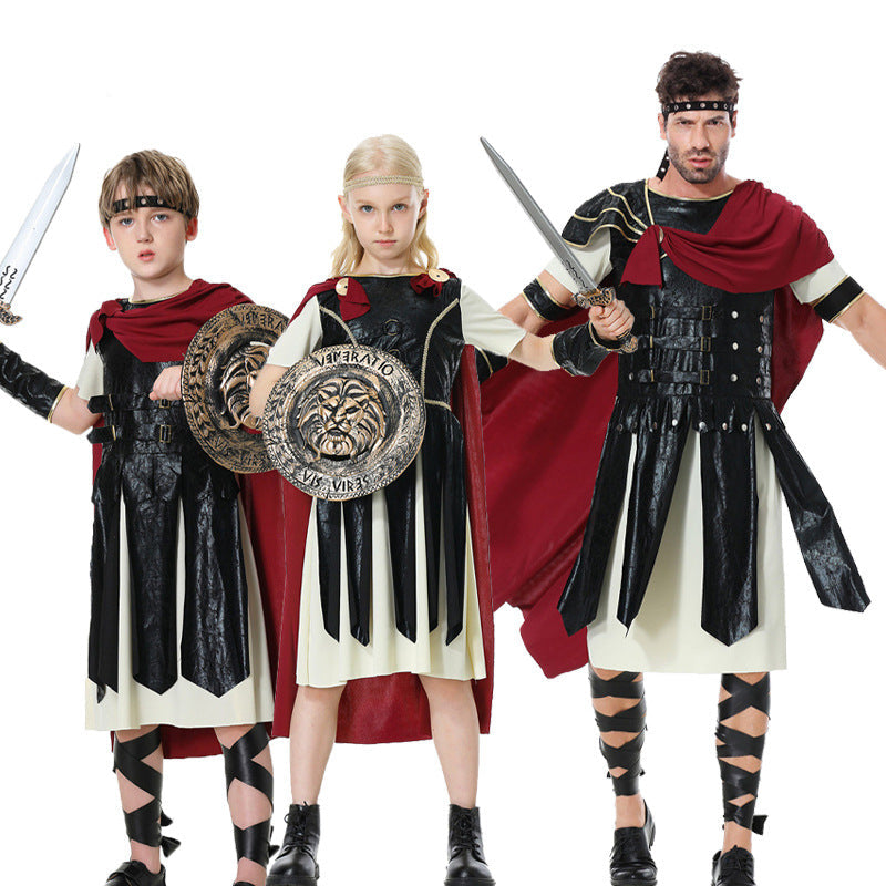Ancient Roman Warrior Soldier Gladiator Costumes for Girls Boys Men