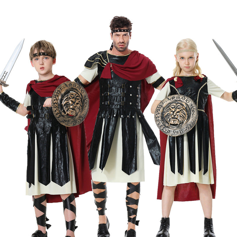 Ancient Roman Warrior Soldier Gladiator Costumes for Girls Boys Men