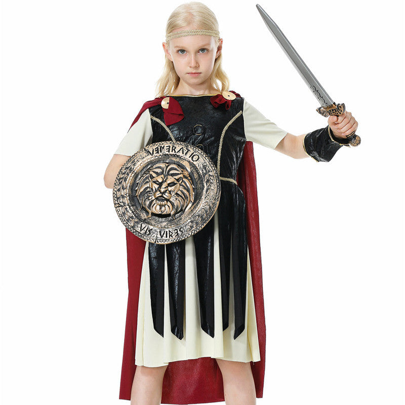 Ancient Roman Warrior Soldier Gladiator Costumes for Girls Boys Men