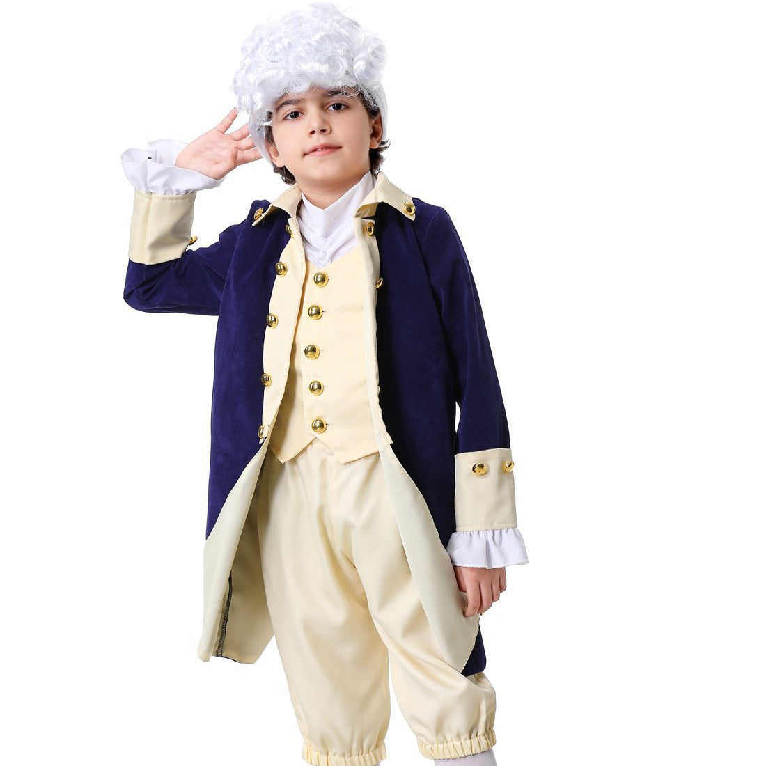 George Washington Kostüm als historische Figur aus der Kolonialzeit für Männer und Jungen