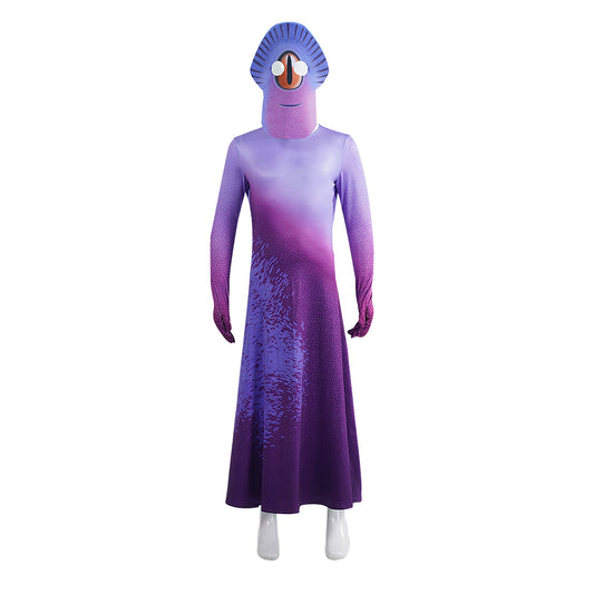Kids Elio Film Animation Blue Fish Dress Cosplay Costume with Mask