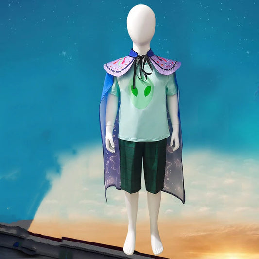 Boys Earth Commissioner Elio Cosplay Tops Shorts Cloak Halloween Costume